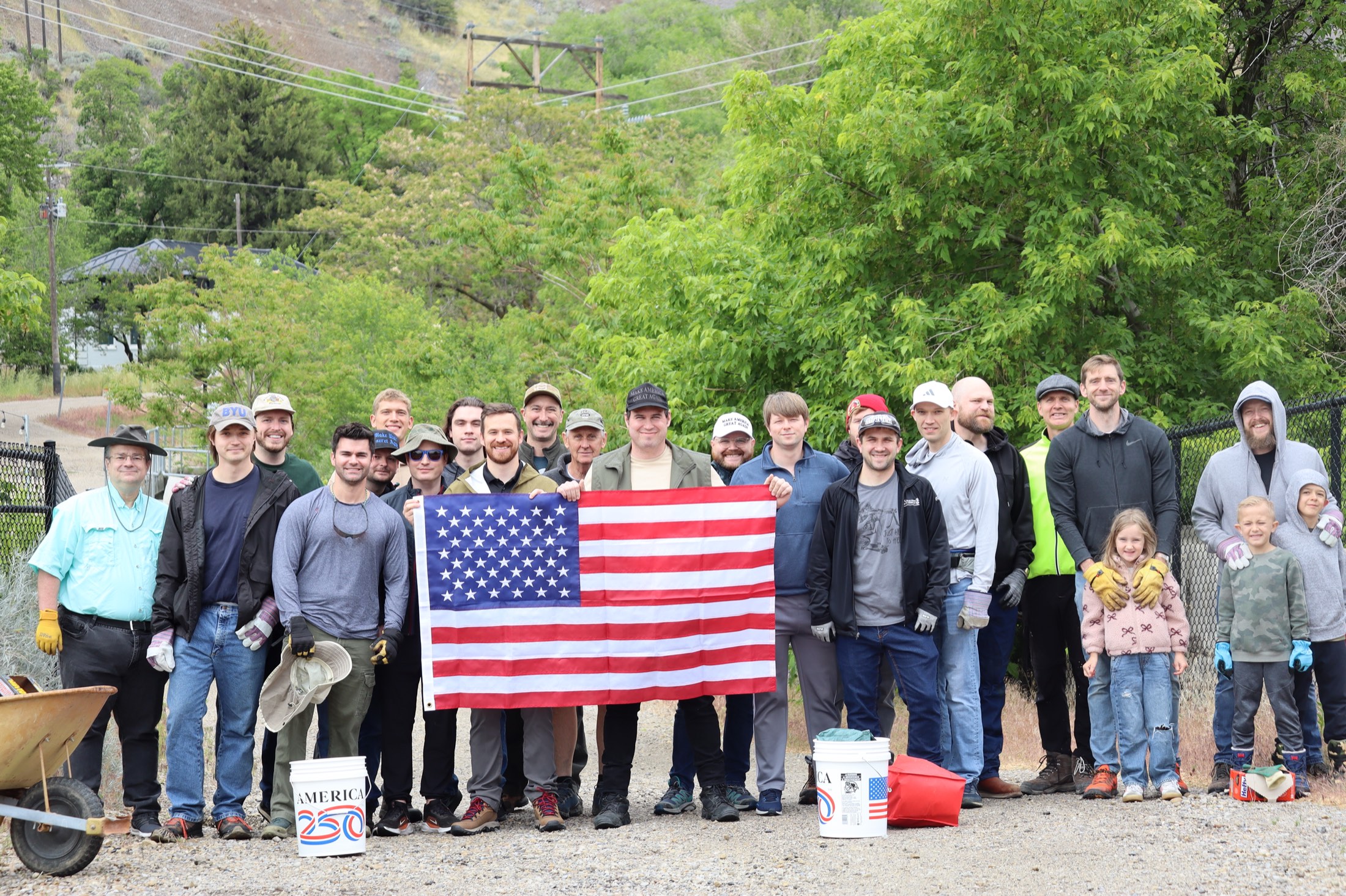 Volunteers at a canyon cleanup